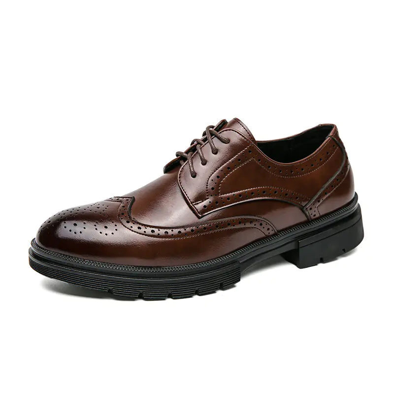 Men's Leather Brogue Formal Shoes for Spring & Autumn