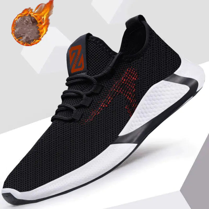 Men's Casual Sneakers - Winter Fleece Athletic Shoes