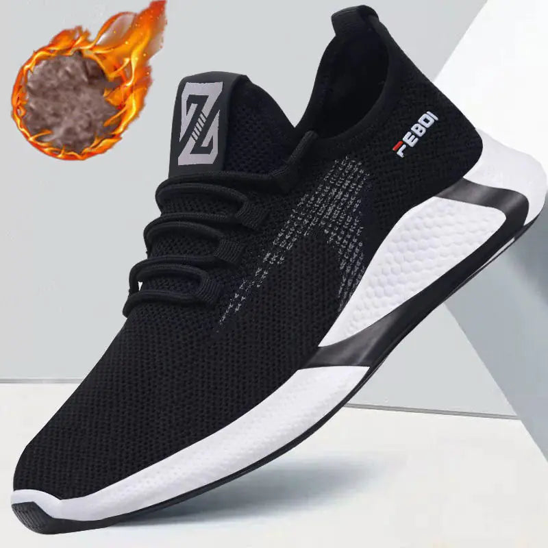 Men's Casual Sneakers - Winter Fleece Athletic Shoes